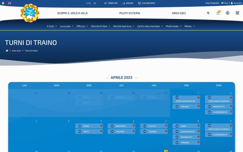acao.it area soci turni di traino (screenshot desktop)