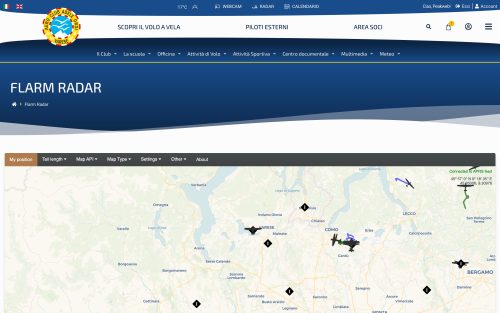 acao.it flarm radar (screenshot desktop)