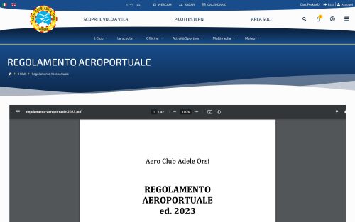 acao.it il club regolamento aeroportuale (screenshot desktop)