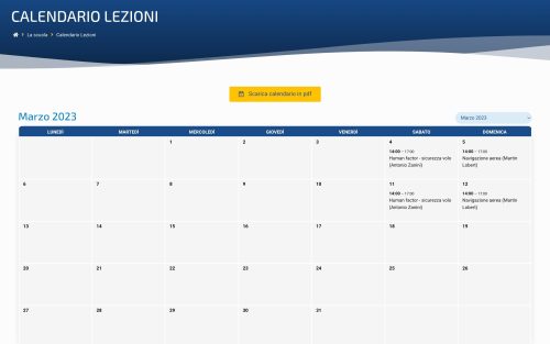 acao.it la scuola calendario lezioni (screenshot desktop)