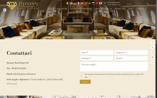 dynastyrealestate.it contatti (screenshot desktop)