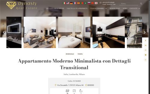 dynastyrealestate.it immobile appartamento moderno minimalista con dettagli transitional (screenshot desktop)