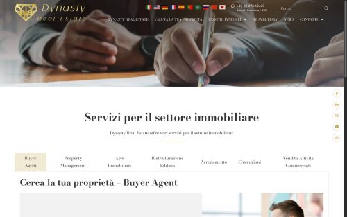 dynastyrealestate.it servizi immobiliari (screenshot desktop)