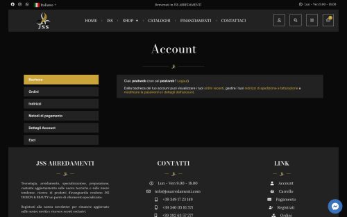 jssarredamenti.com account (screenshot desktop)