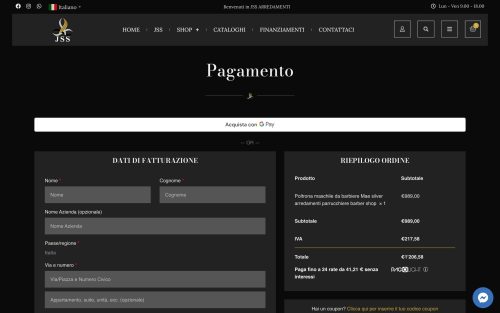 jssarredamenti.com pagamento (screenshot desktop)