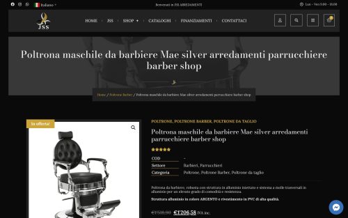 jssarredamenti.com prodotto poltrona maschile da barbiere mae silver arredamenti parrucchiere barber shop (screenshot desktop) (1)