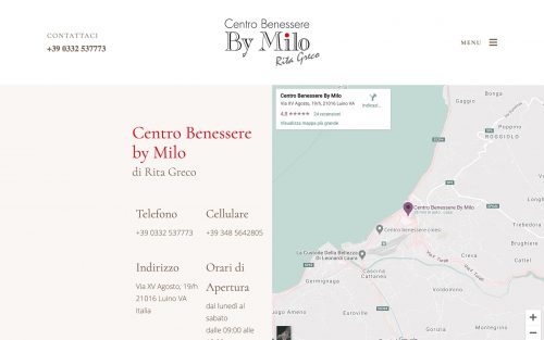 Screenshot Centrobenesserebymilo.it Contattaci