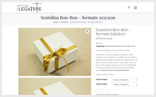 Screenshot Officinadellegatore.it Shop Scatoline