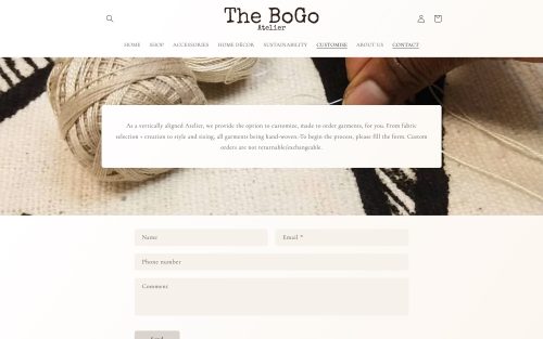 thebogoatelier.com pages contact(screenshot desktop)