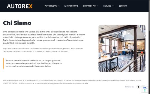 www.autorex.it about us (screenshot desktop)