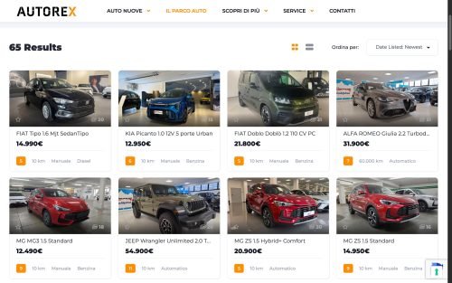 www.autorex.it cerca (screenshot desktop)