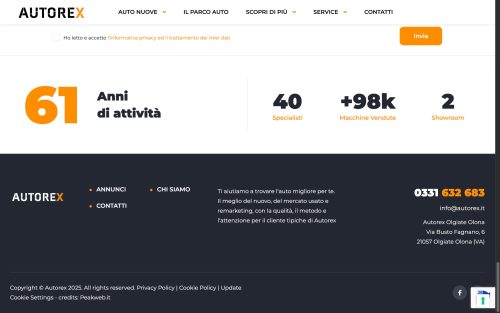 www.autorex.it lavora con noi (screenshot desktop)