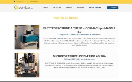 www.eservicesas.it novita e usato (screenshot desktop)