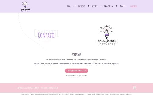 www.gaiagirardi.it contatti (screenshot desktop)