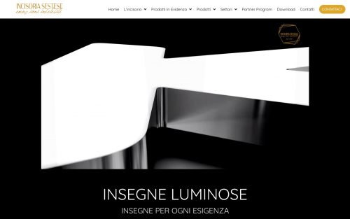 www.incisoriasestese.com insegne luminose (screenshot desktop)