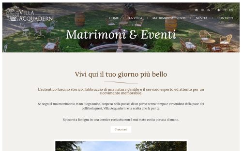 www.villaacquaderni.it sposarsi a bologna (screenshot desktop)