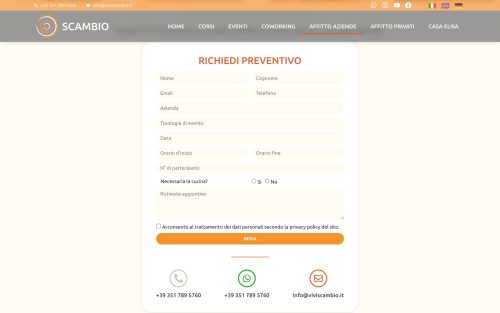 www.viviscambio.it affitto aziende (screenshot desktop)