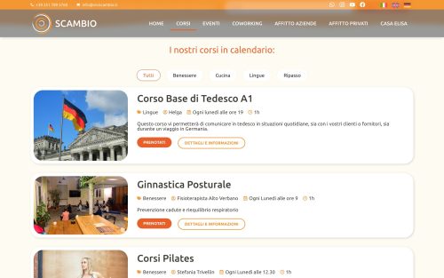 www.viviscambio.it corsi (screenshot desktop)